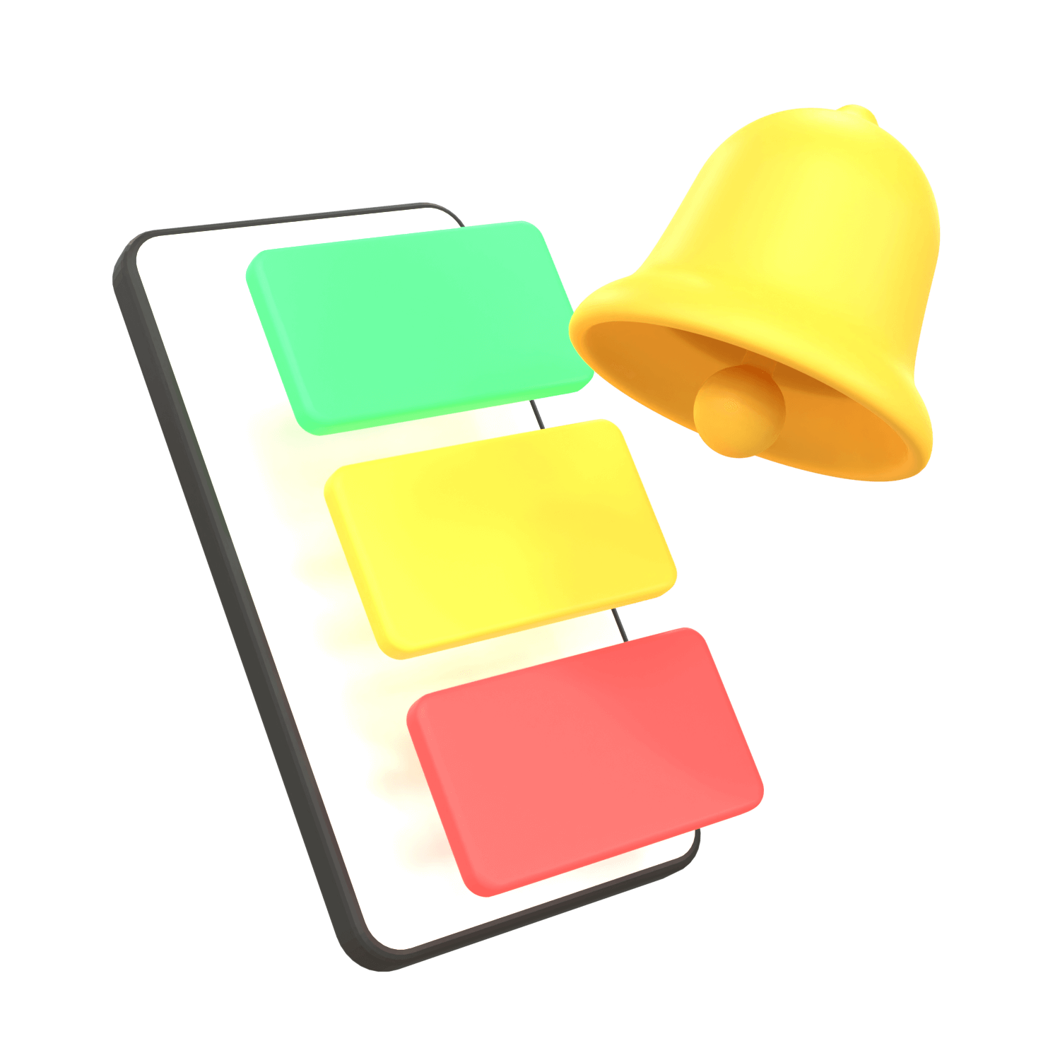 Un téléphone affiche une application avec un code couleur et des notifications