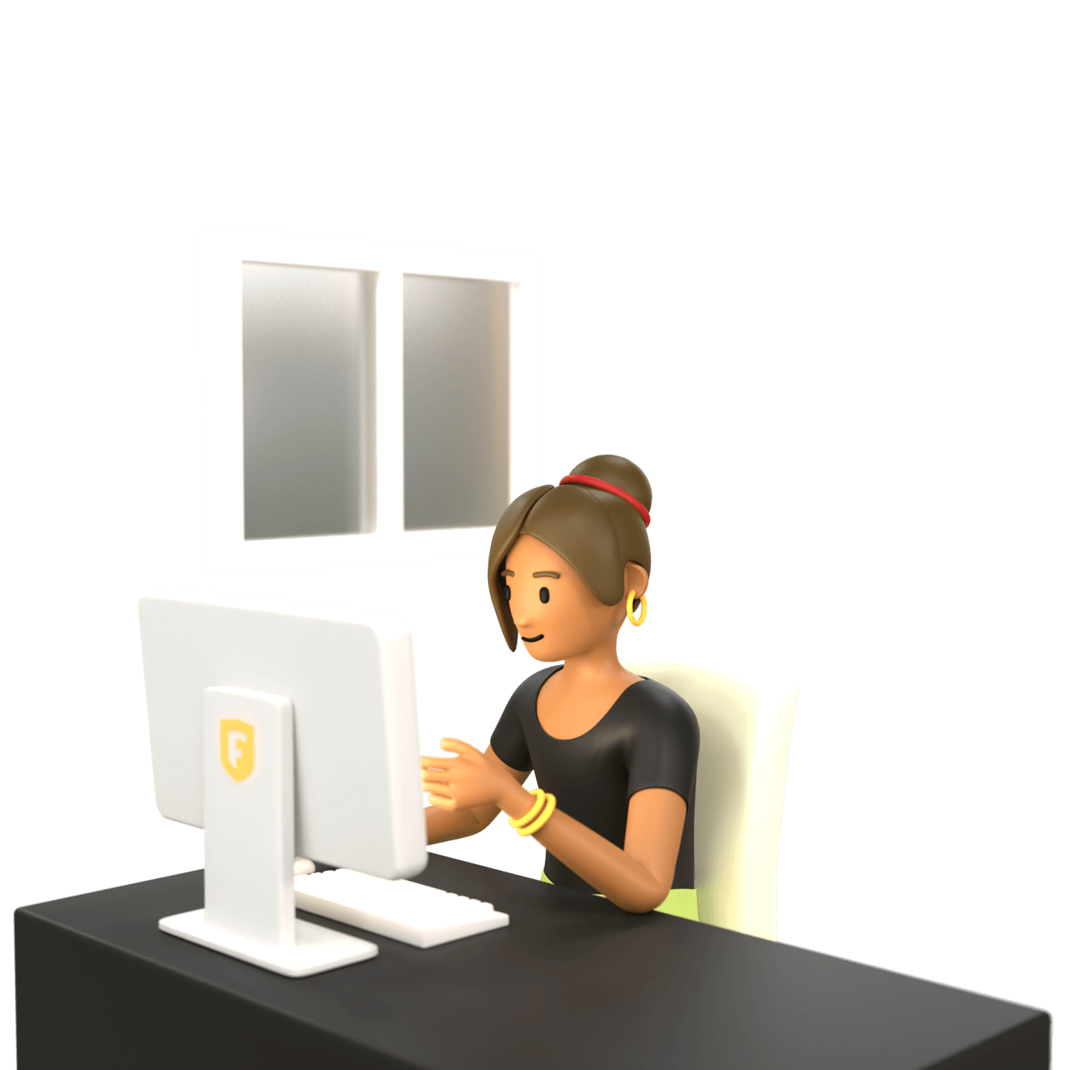 Un client final utilisant un ordinateur brandé Follo